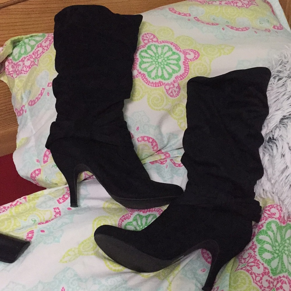 Charlotte Russe Black Heeled Boots